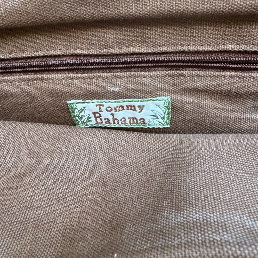 Tommy Bahama Tropical Print Tan and Brown Women's Bag - leather & canvas - Picture 3 of 5